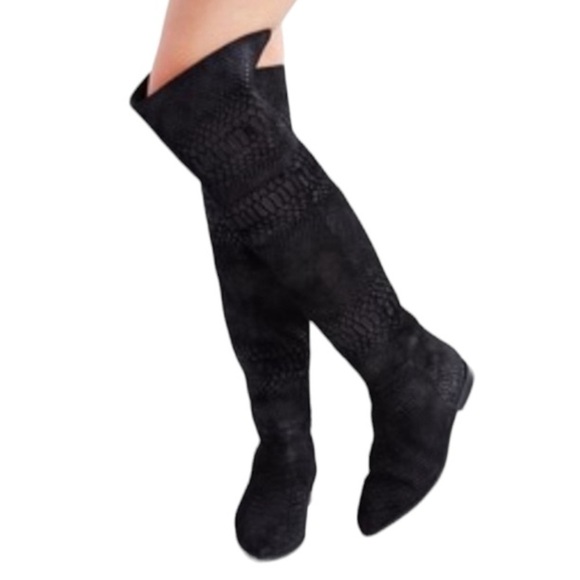 Seychelles Victory Croc Embossed Suede Leather Boots Size 6 - Picture 14 of 15